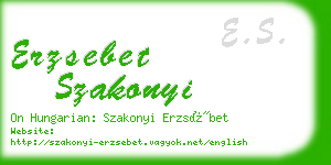 erzsebet szakonyi business card